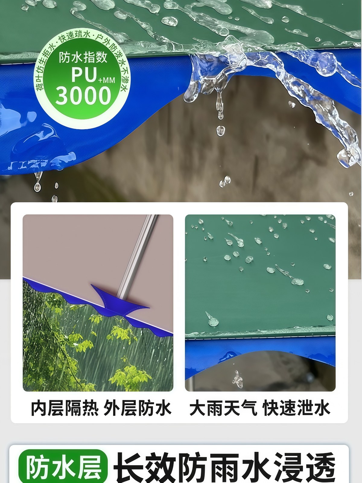 遮阳伞户外摆摊斜伞店铺商用折叠大型斜面太阳伞防晒四方加厚雨棚 - 详情图