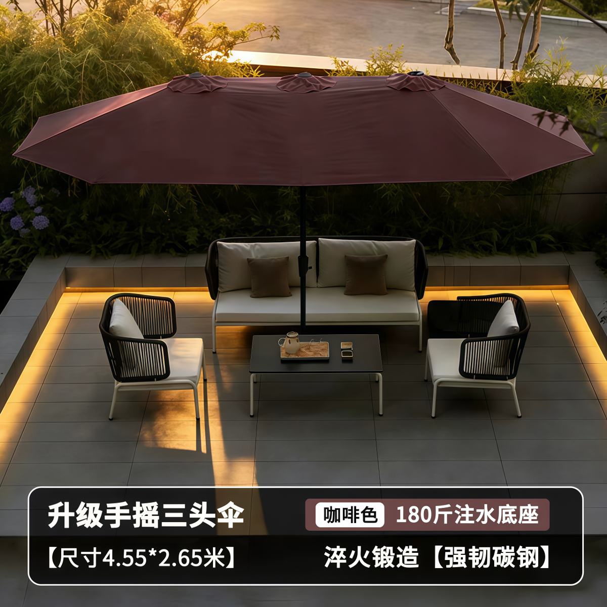 武汉雨具网·户外遮阳伞太阳伞大型阳台中柱伞庭院伞罗马伞天台室外院子遮阳伞·产品图6