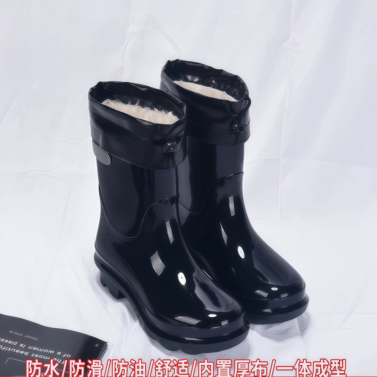 武汉雨具网·雨鞋男士耐酸雨靴防水中高筒夏季短筒套鞋胶鞋防滑耐磨水鞋男·产品图4
