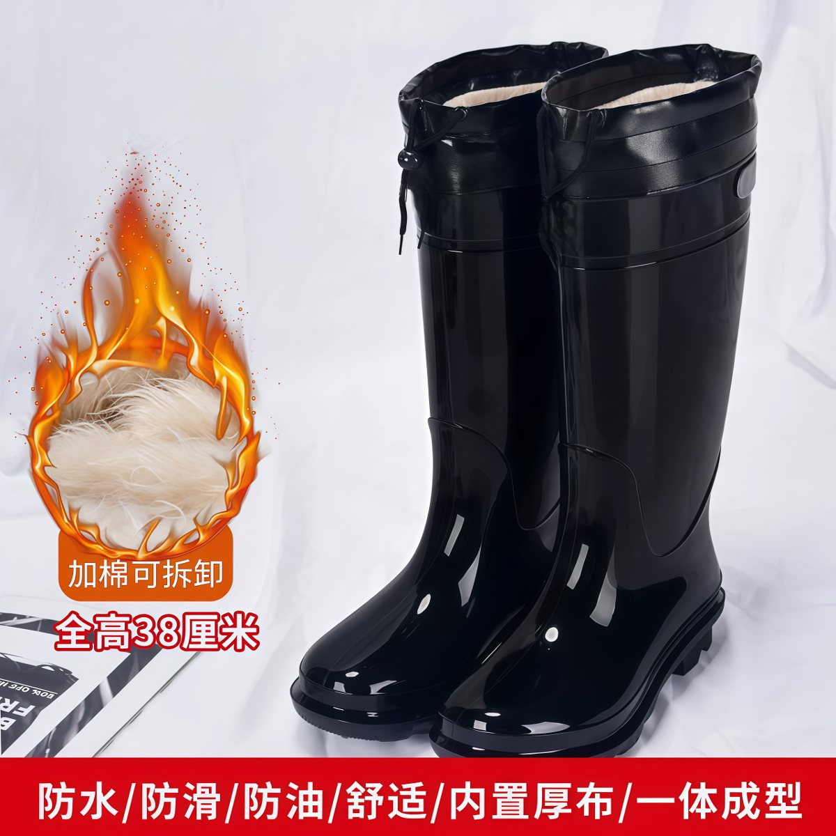武汉雨具网·雨鞋男士耐酸雨靴防水中高筒夏季短筒套鞋胶鞋防滑耐磨水鞋男·产品图6