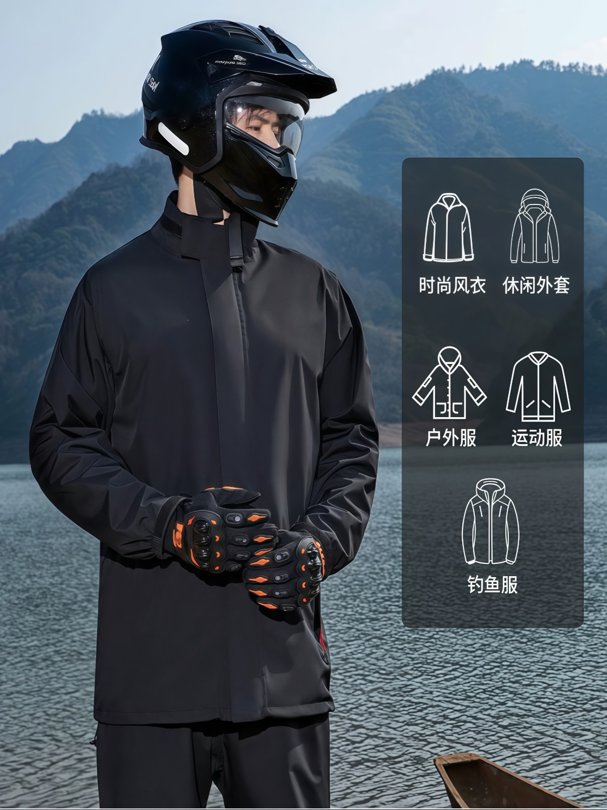 摩托车雨衣成人分体式外卖骑手专用防暴雨级套装男款骑行雨裤新型 - 详情图