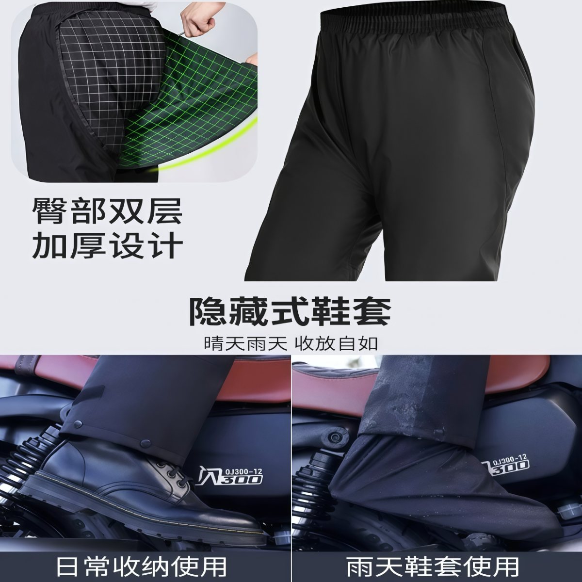 武汉雨具网·暴雨级摩托车雨衣套装男款骑行服高端分体式防水雨裤大码新款·产品图5