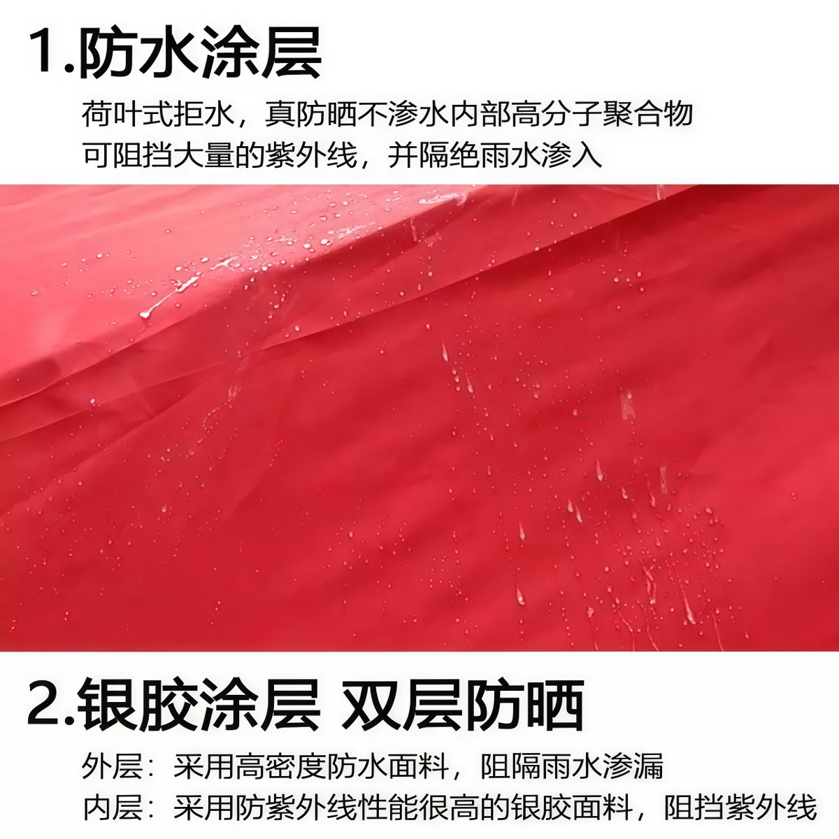 武汉雨具网·遮阳伞大户外摆摊太阳伞商用雨棚超大折叠防晒长方形四方伞庭院伞·产品图2