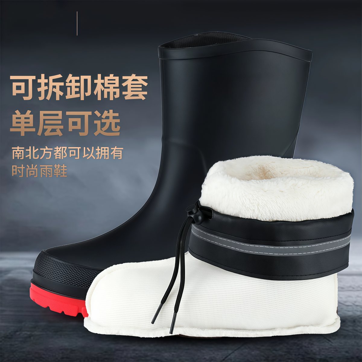 武汉雨具网·雨鞋防水鞋防滑雨靴新款钓鱼外卖骑手专用胶鞋男士·产品图3