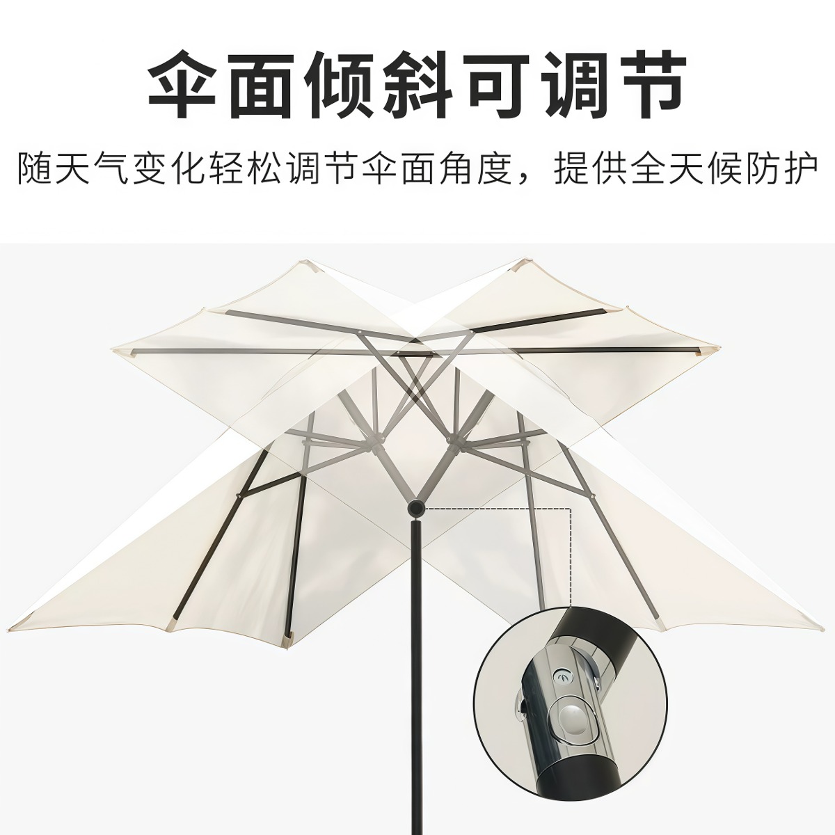 武汉雨具网·户外大型中柱直立遮阳伞别墅庭院伞阳台手摇太阳伞露台摆摊室外·产品图3