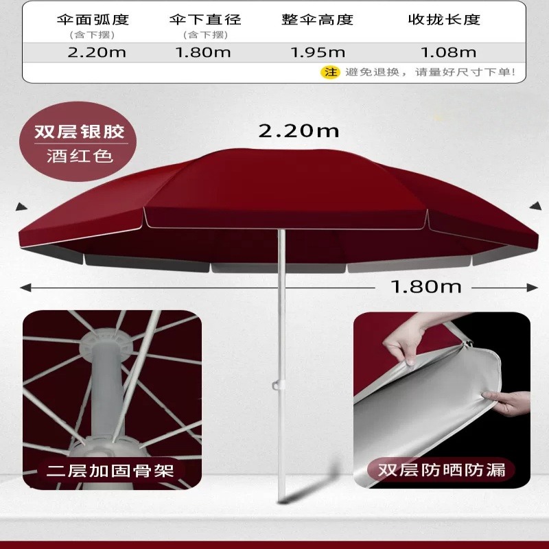 武汉雨具网·遮阳伞太阳伞大型户外摆摊专用大伞商用加厚加固防晒庭院雨伞定制·产品图6