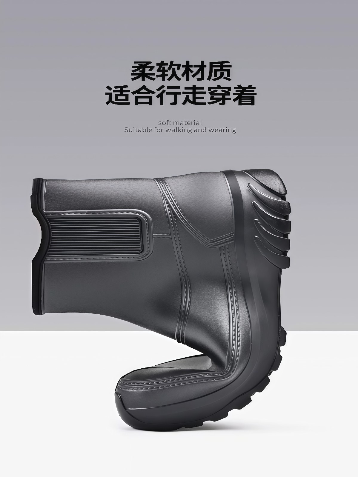 厨师鞋靴子短靴防滑防水防油食品厂黑色白色专业雨鞋加绒春季 - 详情图