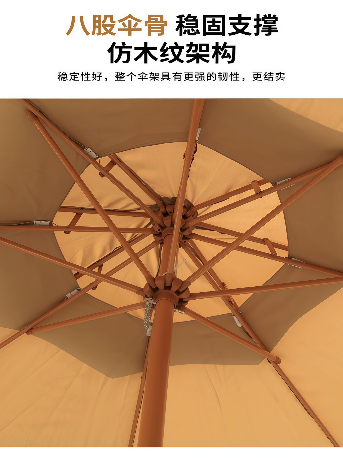 户外遮阳伞庭院露天阳台遮阳伞民宿咖啡厅商用室外大太阳伞 - 详情图