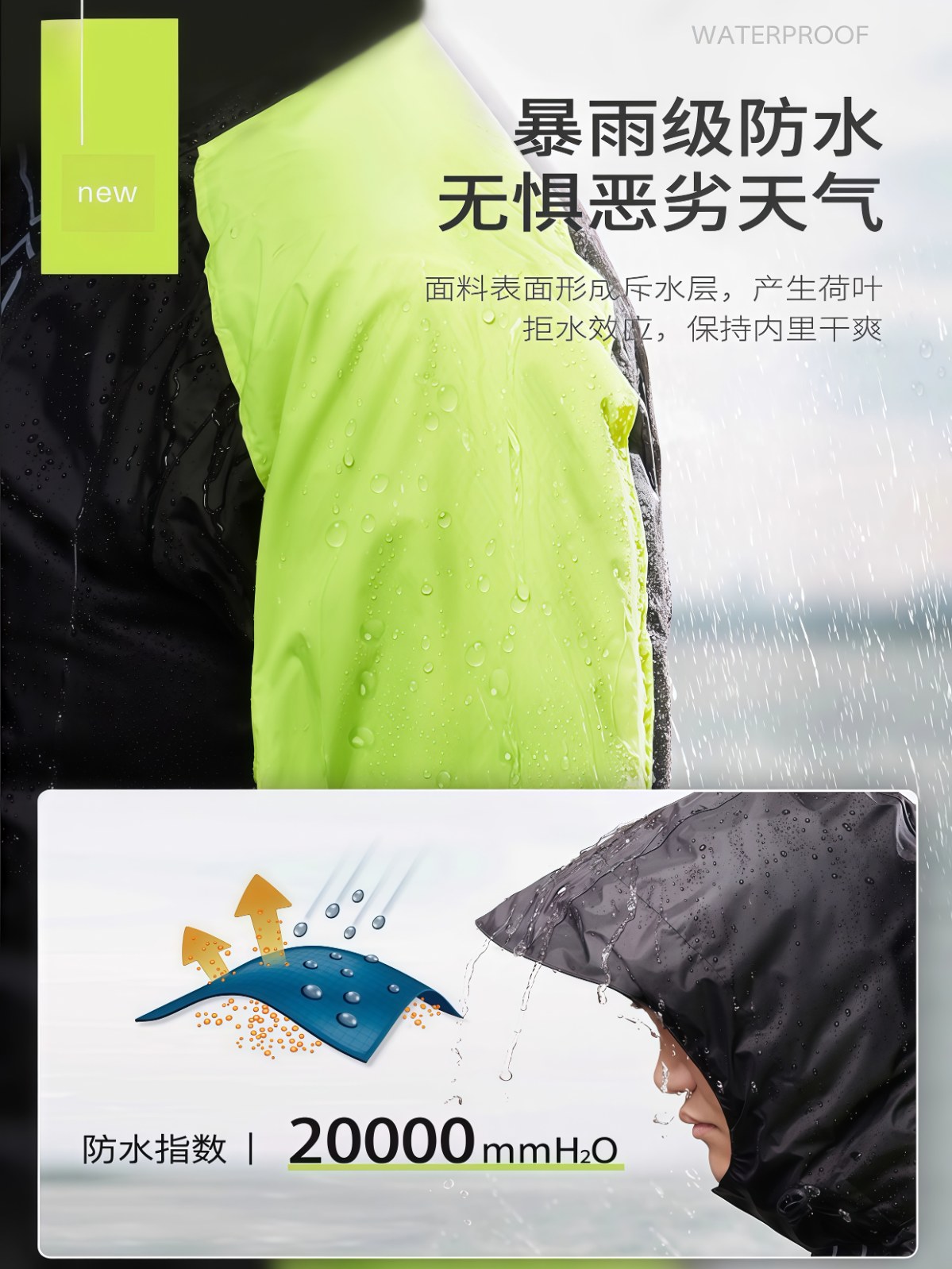 雨衣雨裤套装分体摩托车骑行防水成人男款外卖骑手防暴雨专用 - 详情图