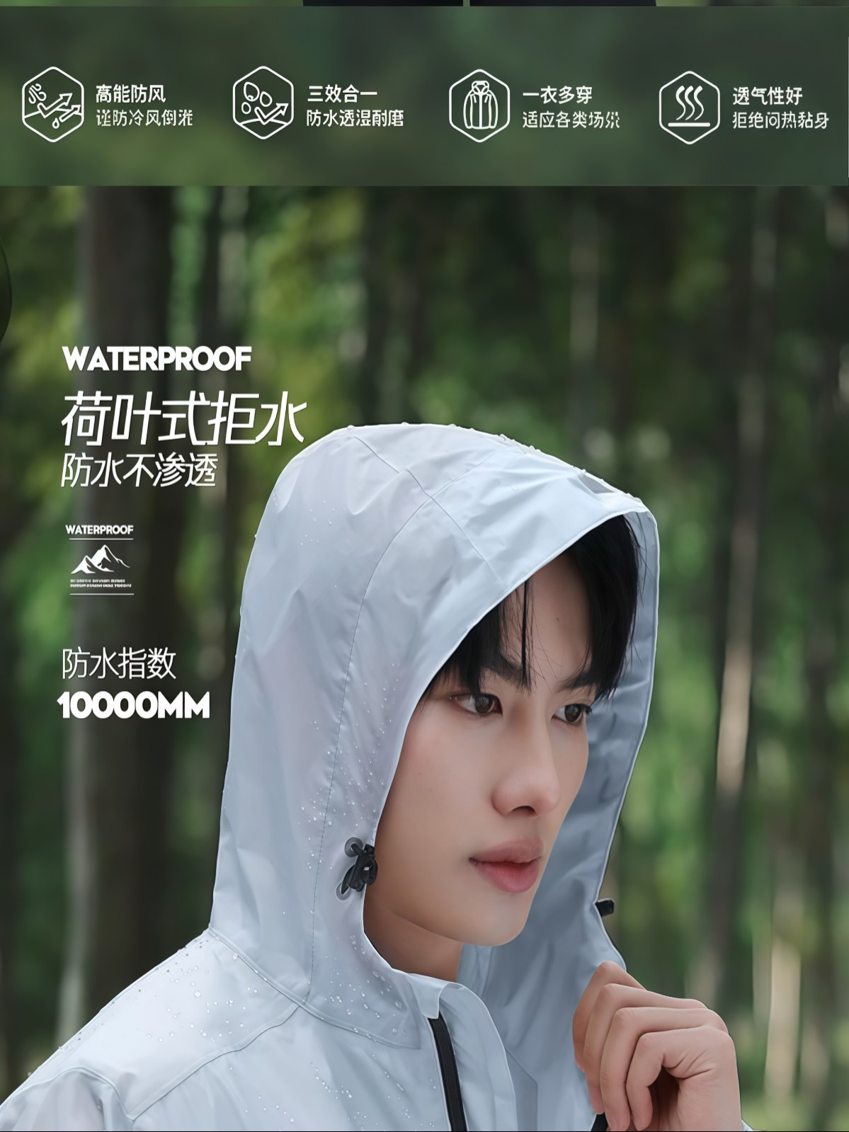 超薄超轻雨衣夏季男款防水外卖骑手骑行专用上衣成人分体薄款 - 详情图