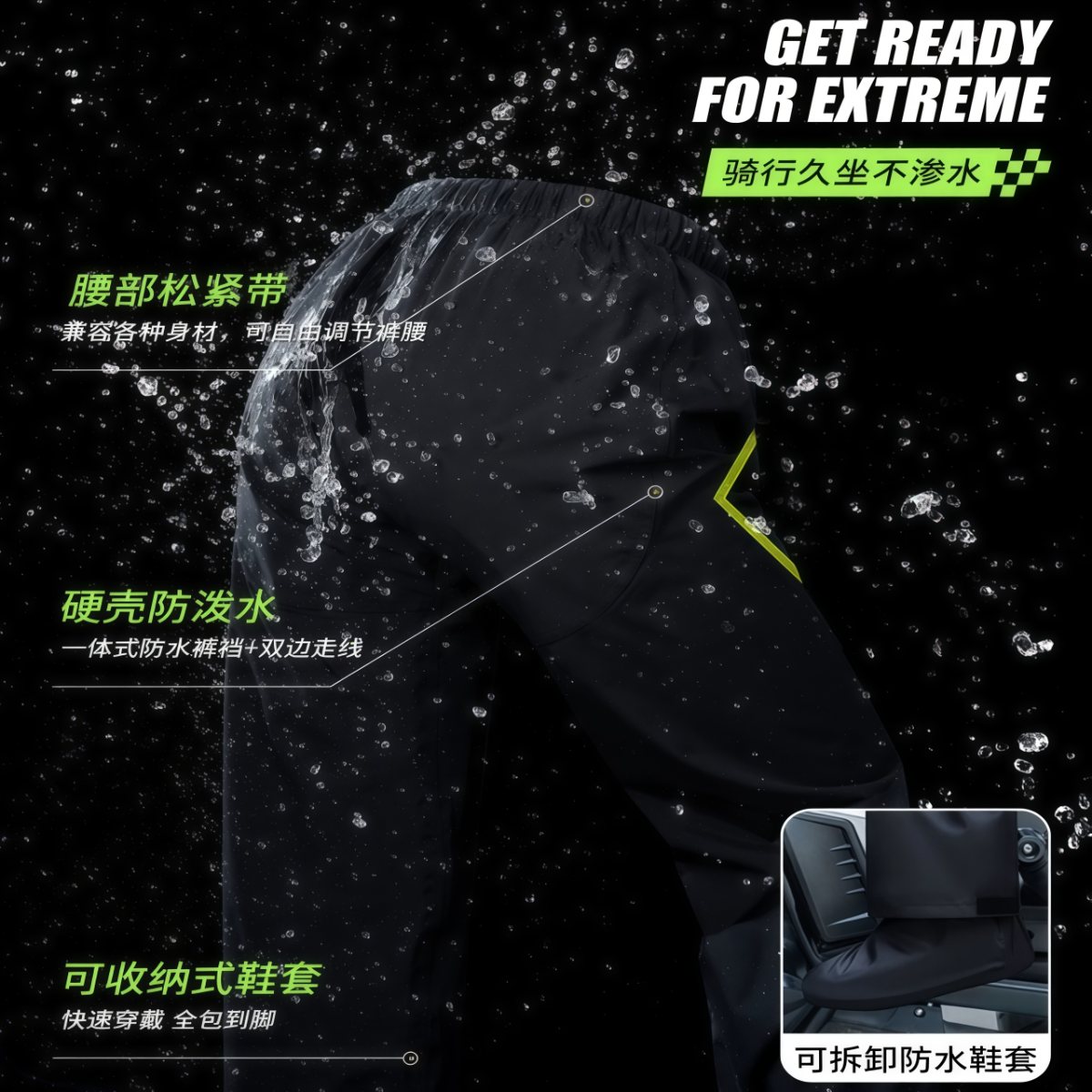 武汉雨具网·摩托车雨衣骑行分体式防暴雨外卖骑手专用防水男全身长款成人外穿·产品图3