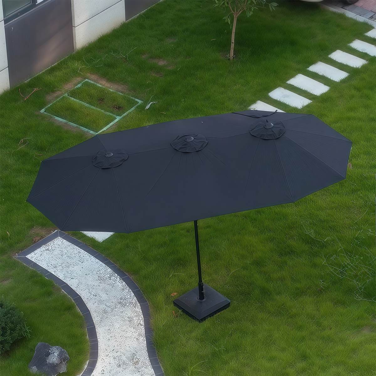 武汉雨具网·户外遮阳伞双头伞庭院伞阳台小院罗马伞商用外摆伞花园超大太阳伞·产品图5