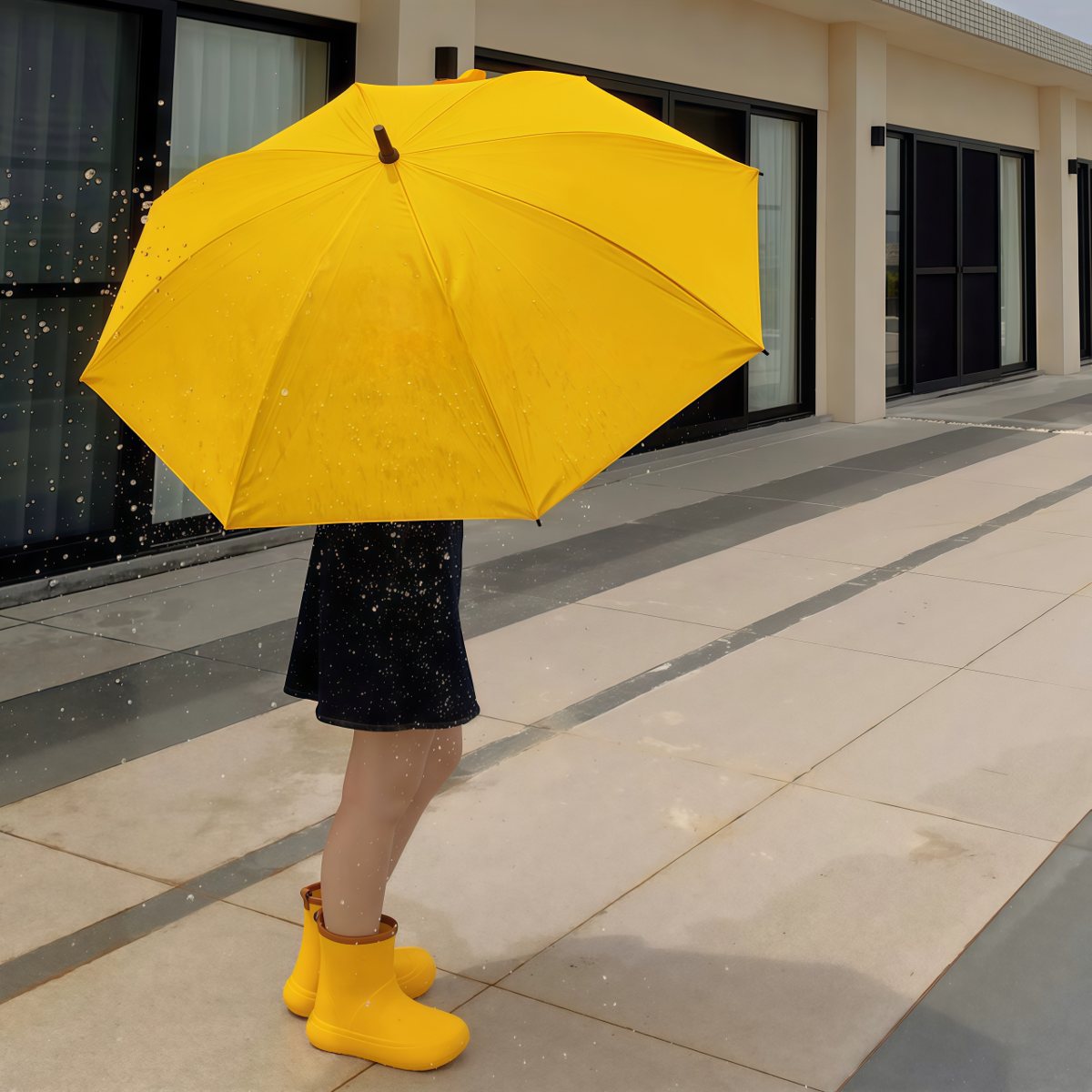 武汉雨具网·撞色大头靴子男女四季户外网红防滑防水亲子雨靴雨鞋·产品图3