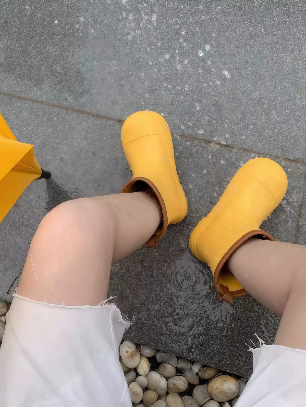 撞色大头靴子男女四季户外网红防滑防水亲子雨靴雨鞋 - 详情图