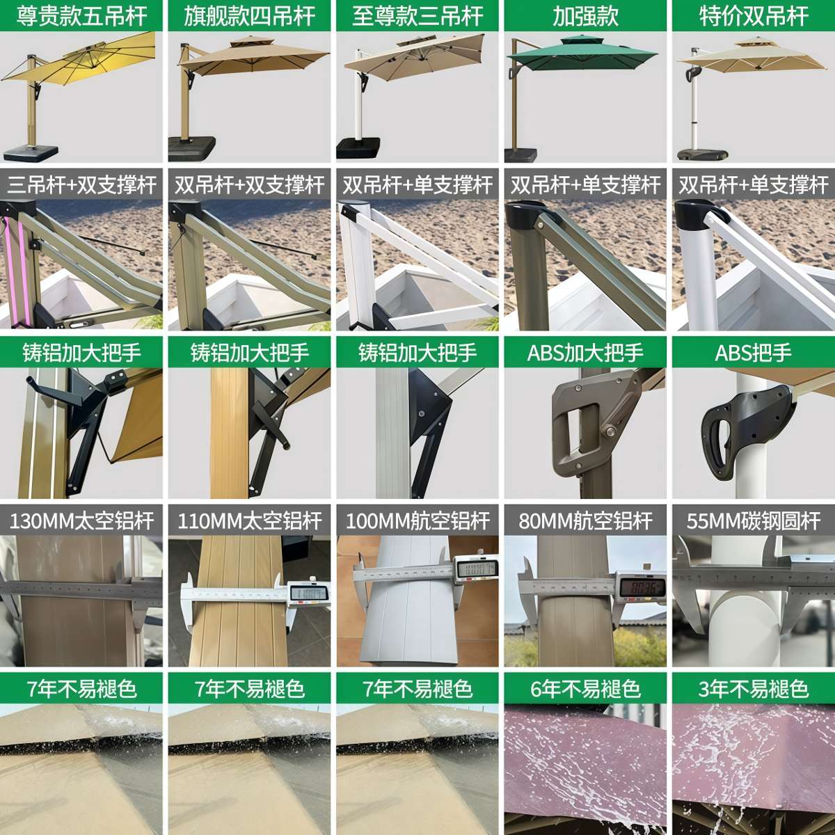 武汉雨具网·户外遮阳伞庭院伞露台阳台露天摆摊大太阳伞棚别墅花园室外罗马伞·产品图4
