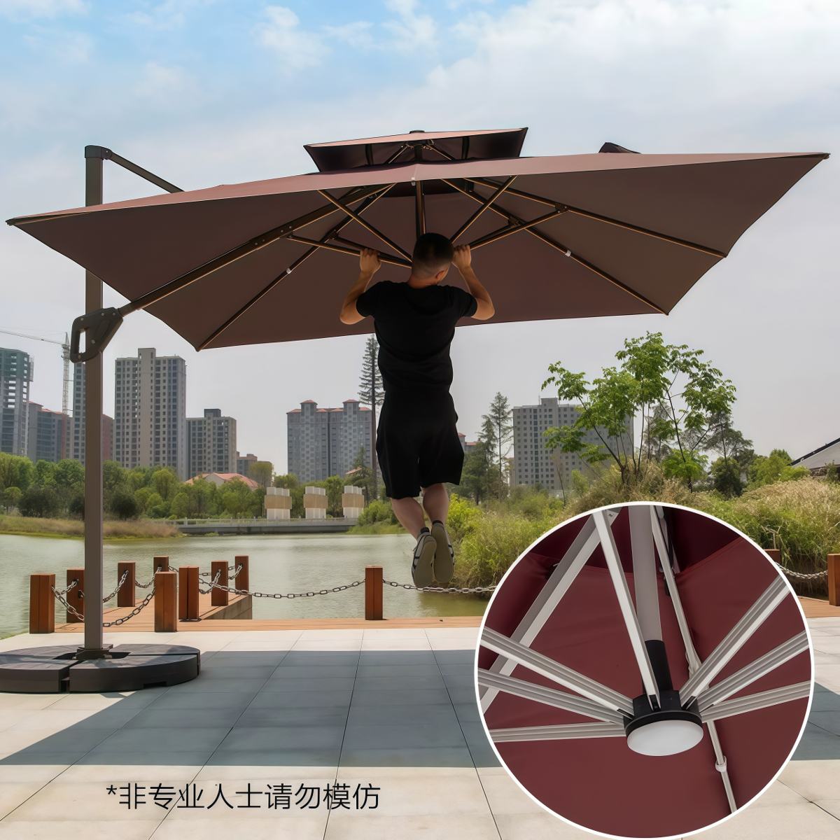 武汉雨具网·户外遮阳伞庭院伞露台阳台露天摆摊大太阳伞棚别墅花园室外罗马伞·产品图5