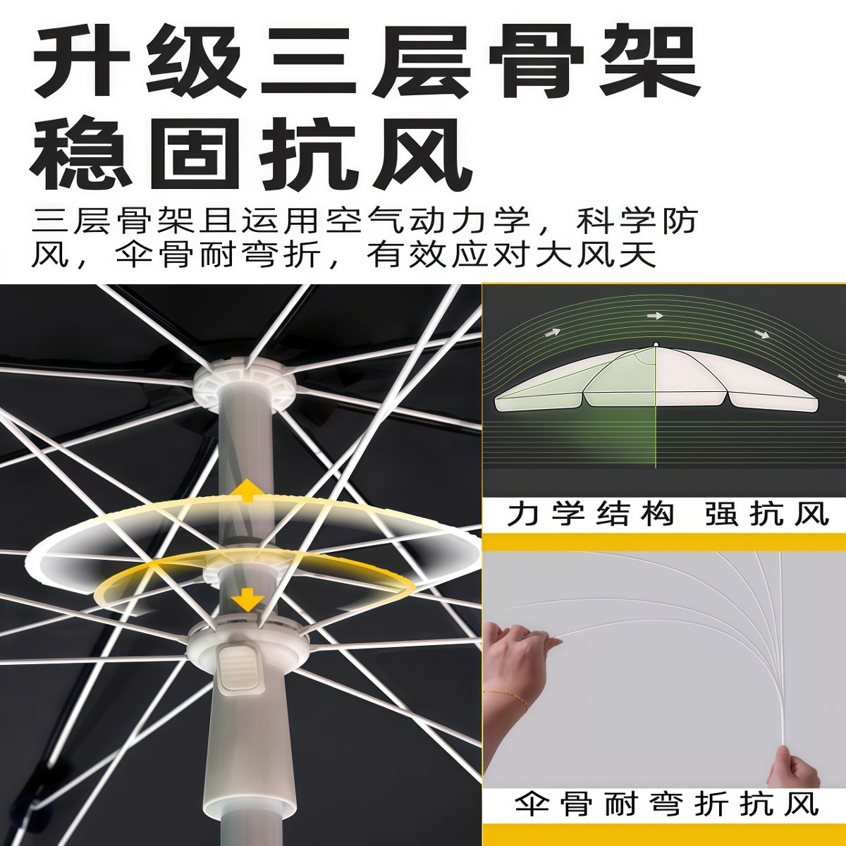 武汉雨具网·黑胶遮阳伞户外庭院伞太阳伞大号摆摊专用雨伞沙滩长柄伞广告定制·产品图4