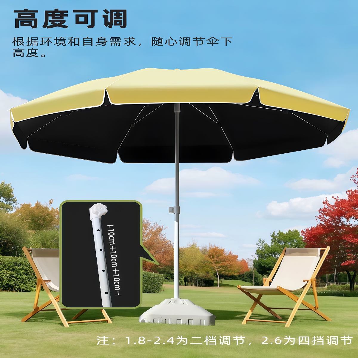 武汉雨具网·黑胶遮阳伞户外庭院伞太阳伞大号摆摊专用雨伞沙滩长柄伞广告定制·产品图5