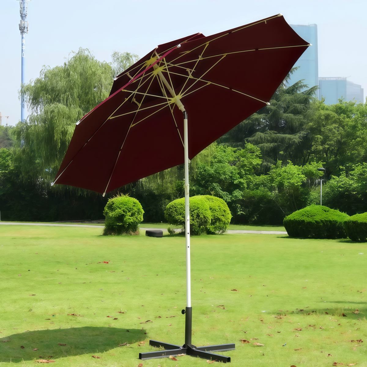 武汉雨具网·大户外遮阳伞庭院伞沙滩伞摆摊伞岗亭伞广告伞折叠手摇雨伞可倾斜·产品图2