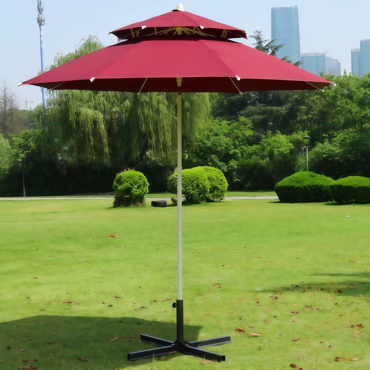 武汉雨具网·大户外遮阳伞庭院伞沙滩伞摆摊伞岗亭伞广告伞折叠手摇雨伞可倾斜·产品图3