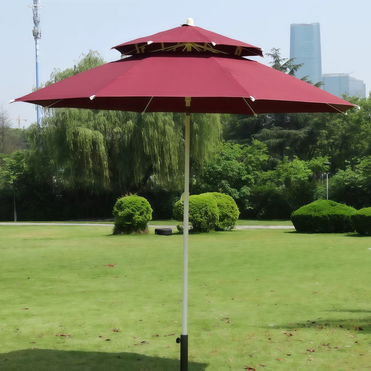 武汉雨具网·大户外遮阳伞庭院伞沙滩伞摆摊伞岗亭伞广告伞折叠手摇雨伞可倾斜·产品图6