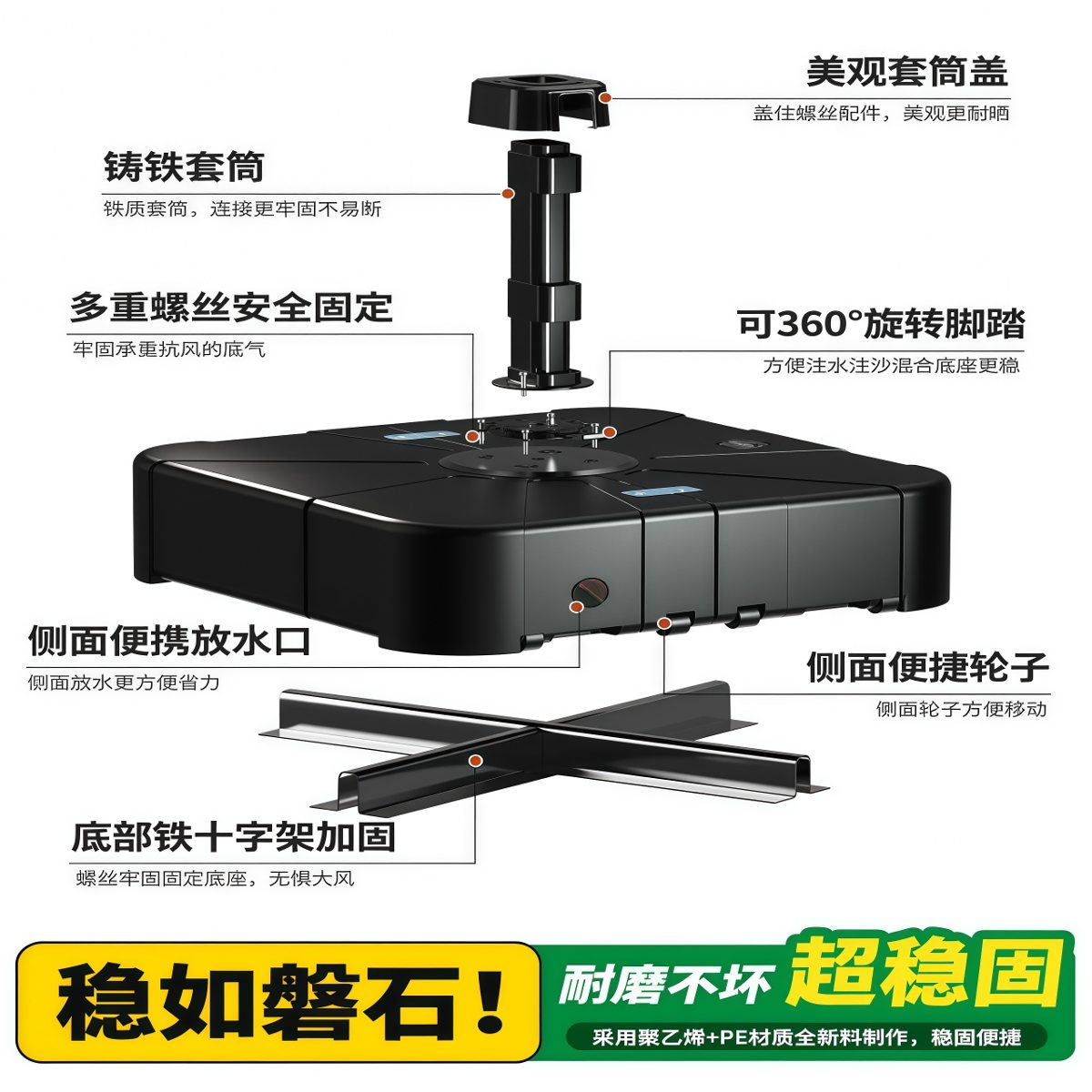 武汉雨具网·户外遮阳伞庭院伞太阳伞室外罗马伞别墅花园天台院子高档露台酒店·产品图6