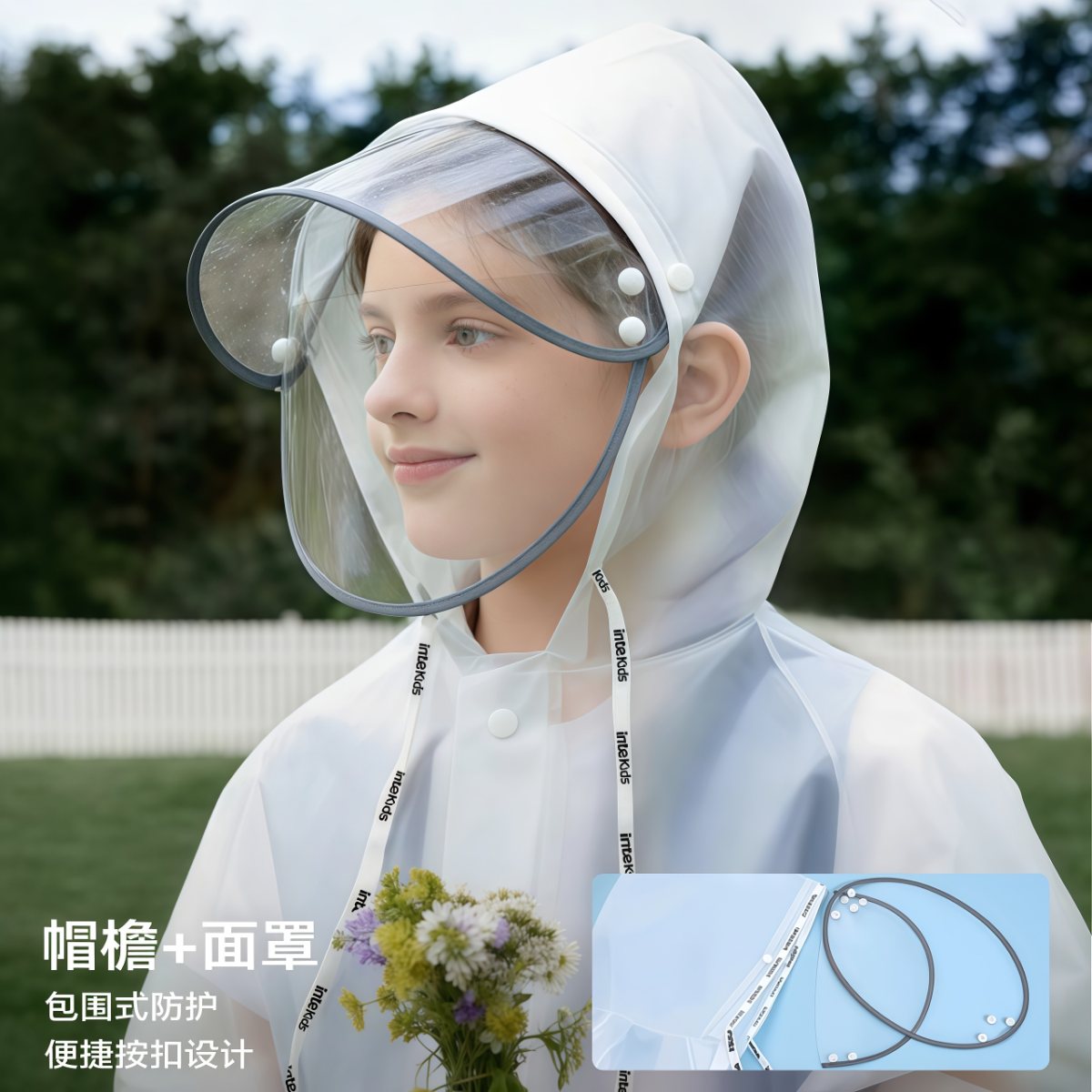 武汉雨具网·儿童雨衣学生男女童防水中大童上学专用全身2026新款男孩带书包位·产品图4