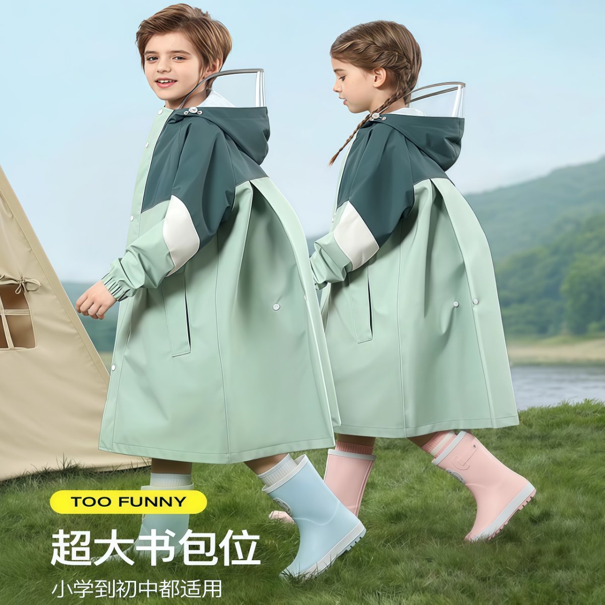 武汉雨具网·儿童雨衣小学生专用防暴雨2025新款男童女上学中大童男孩加厚·产品图2