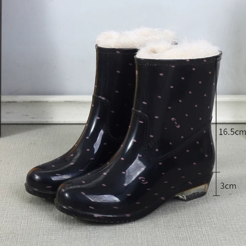 武汉雨具网·雨鞋女时尚款外穿水鞋短筒雨靴低帮加绒中筒套鞋防滑高筒胶鞋·产品图6