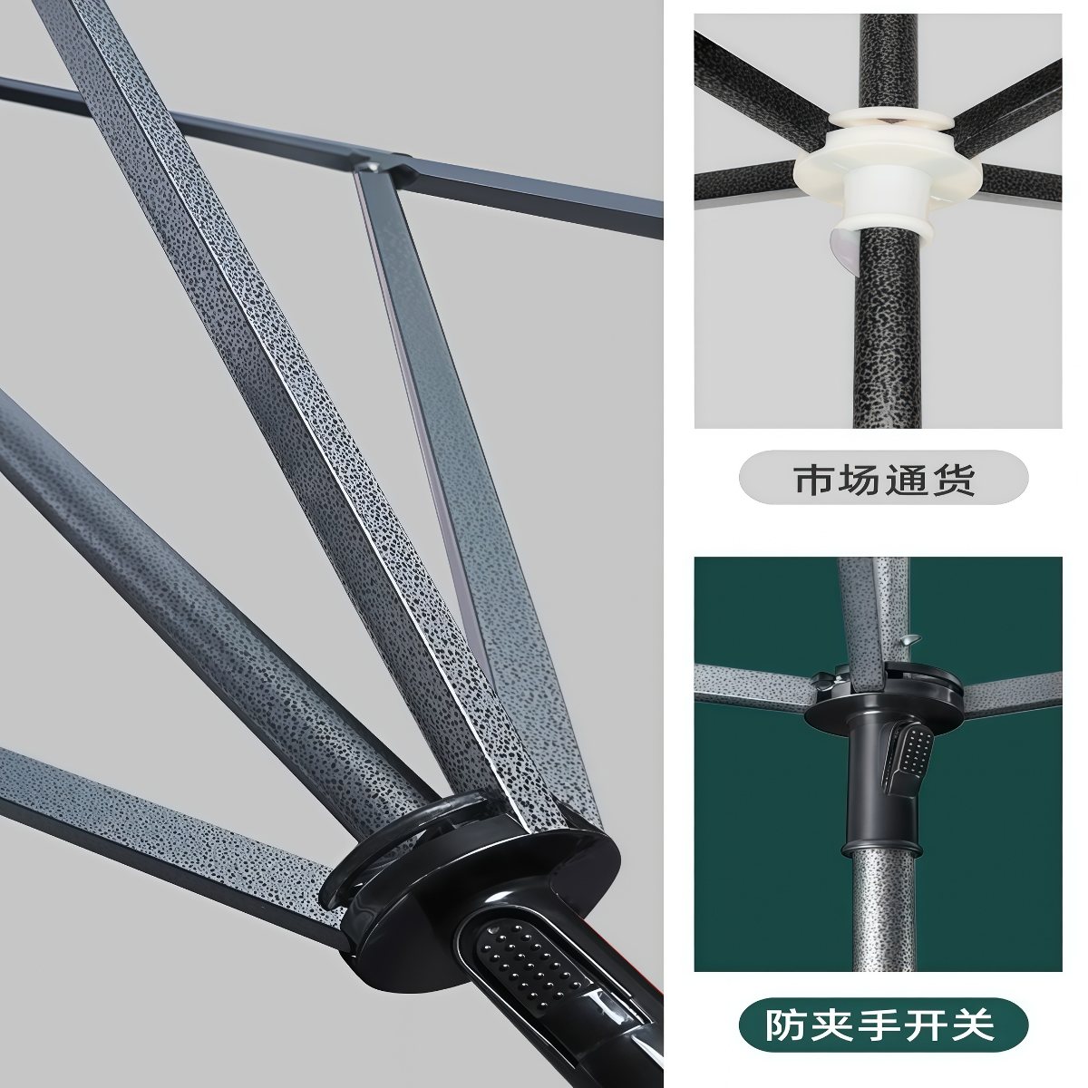 武汉雨具网·大型户外摆摊做生意商用防晒伞庭院伞防风大雨伞遮阳伞·产品图3