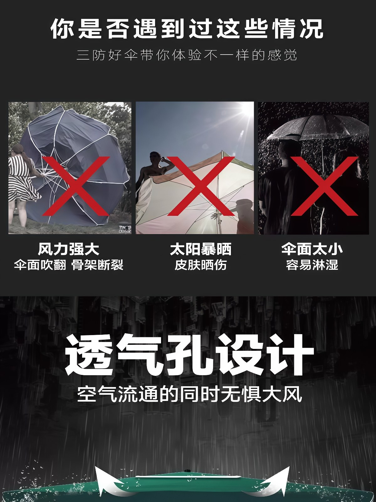大型户外摆摊做生意商用防晒伞庭院伞防风大雨伞遮阳伞 - 详情图
