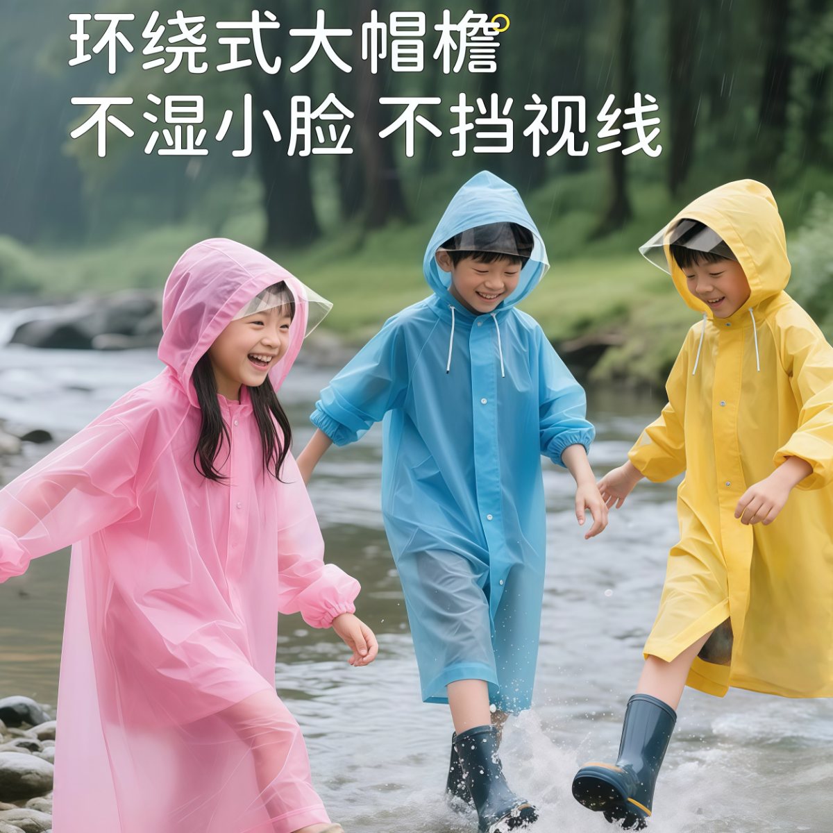 武汉雨具网·儿童雨衣便携非一次性加厚全身防暴雨幼儿园男女孩雨披小学生专用·产品图2