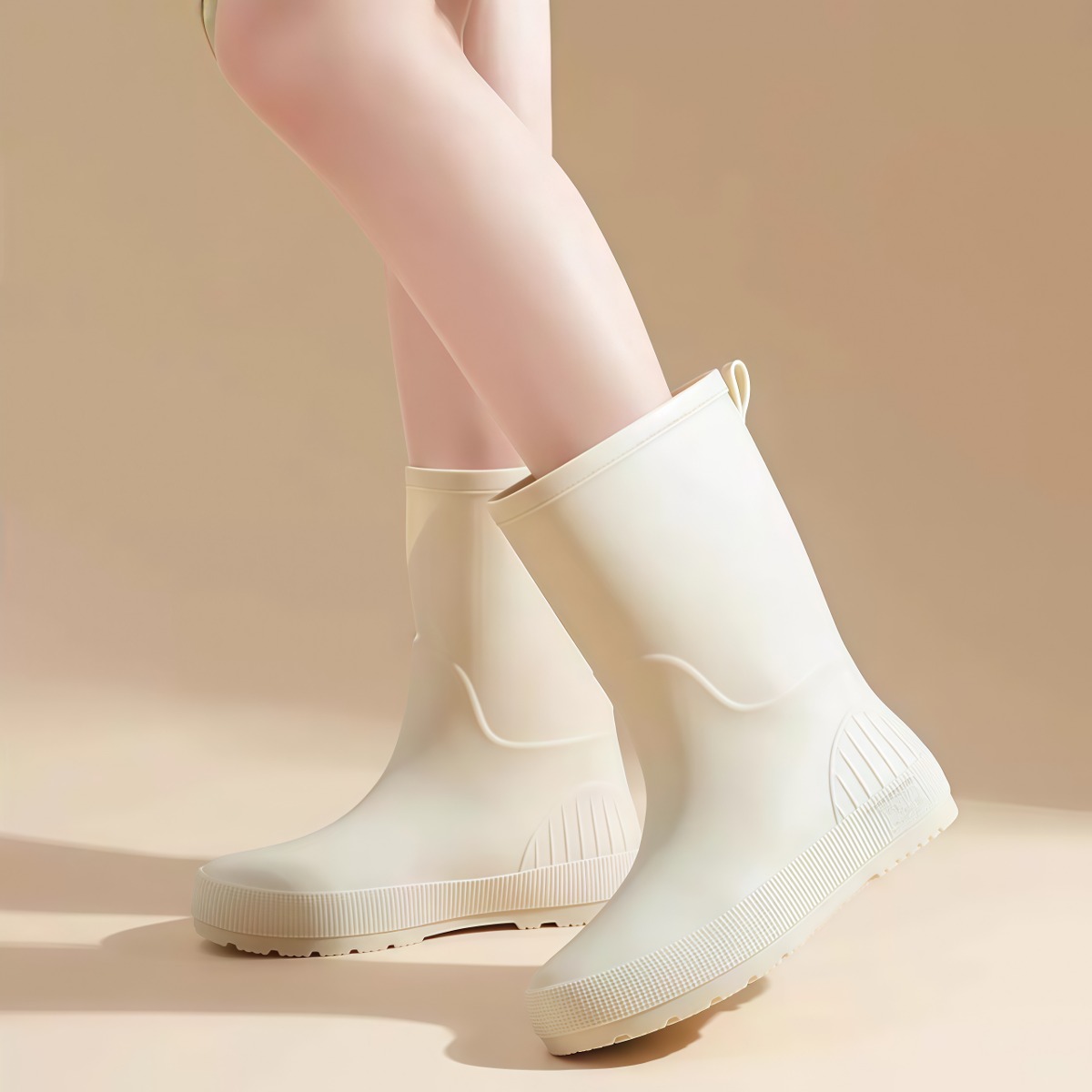 武汉雨具网·雨鞋中筒新款防水防滑耐磨加厚水靴套鞋女款时尚外穿厨房胶鞋·产品图4