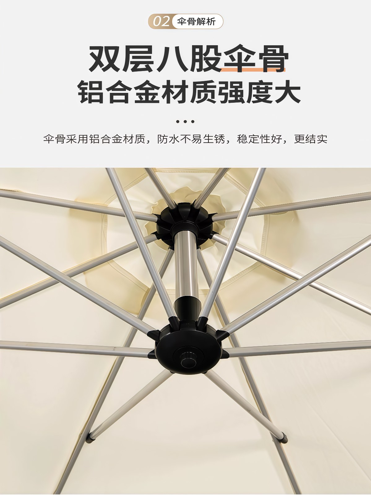 香蕉伞户外庭院伞露营棚遮阳伞室外蓬阳台院子外摆太阳伞商用 - 详情图