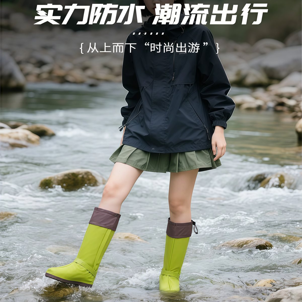 雨鞋女款新款防水鞋套防滑加厚耐磨登山户外徒步成人赶海专用雨靴