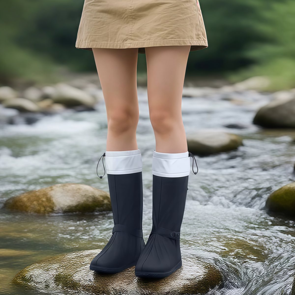武汉雨具网·雨鞋女款新款防水鞋套防滑加厚耐磨登山户外徒步成人赶海专用雨靴·产品图6