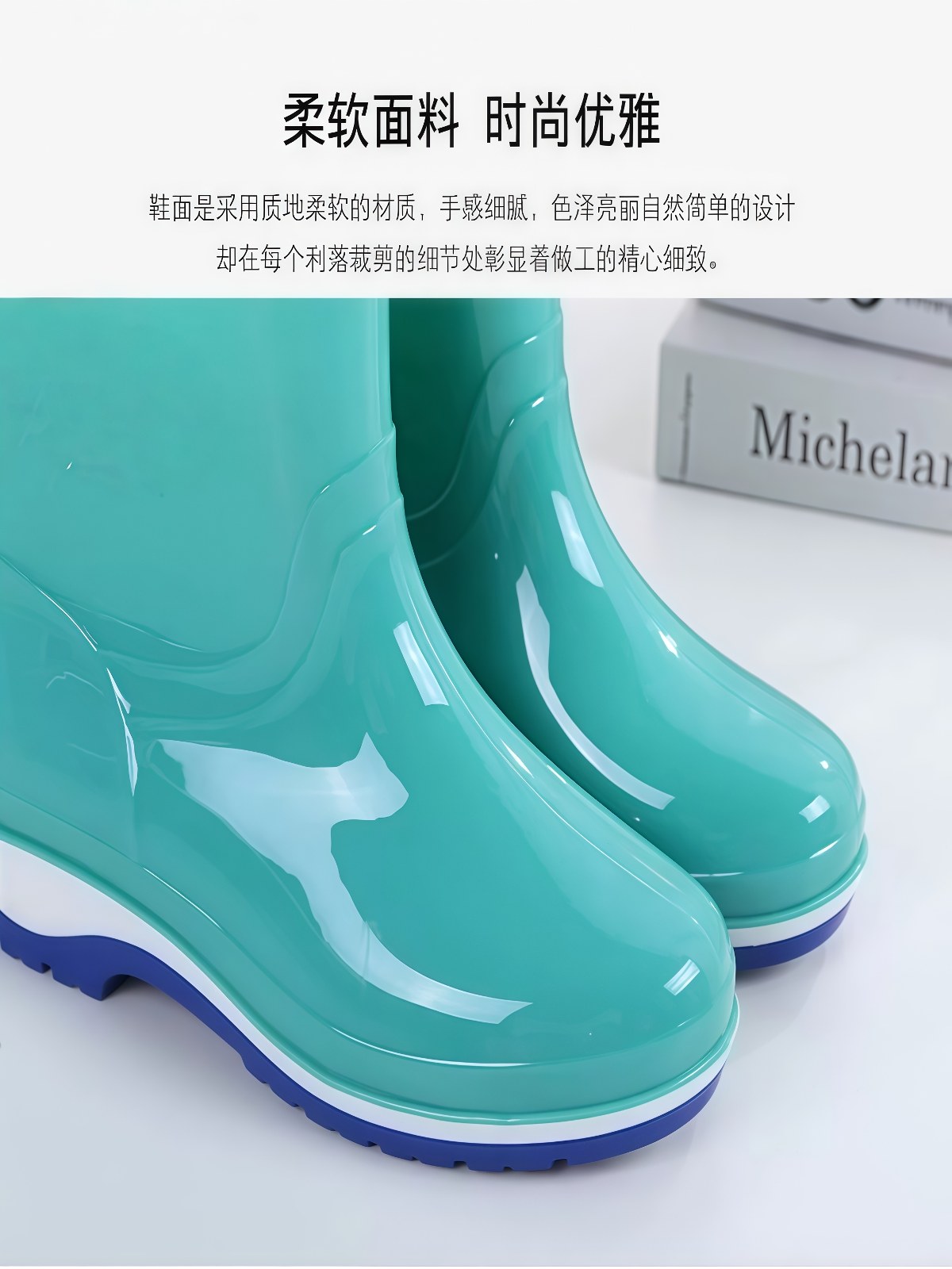 新款雨鞋防滑加厚耐磨胶鞋套鞋雨靴防水鞋 - 详情图
