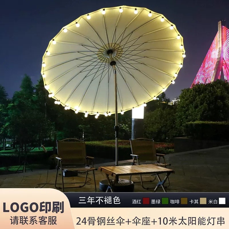 武汉雨具网·户外庭院天台大遮阳伞太阳伞摆摊防水别墅中柱圆伞广告伞定制logo·产品图2