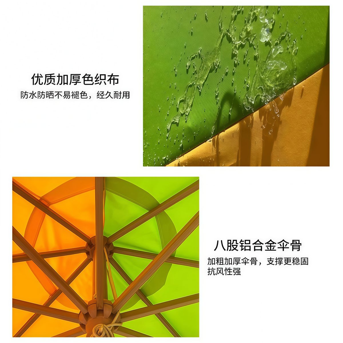 武汉雨具网·户外遮阳伞海边沙滩网红太阳伞拼色中柱伞别墅民宿酒店泳池大型伞·产品图4