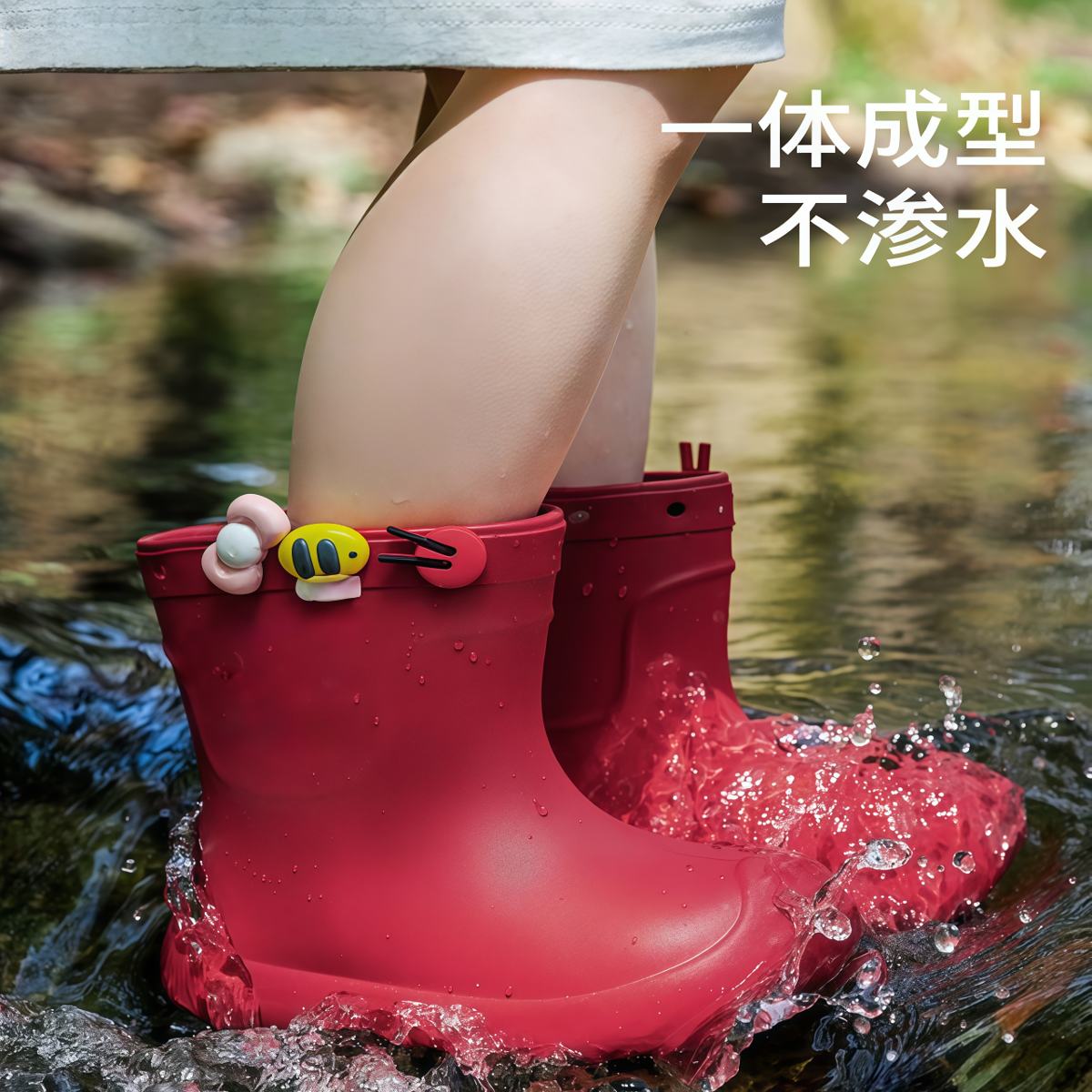 儿童雨鞋女孩新款宝宝雨靴女童2岁专用小孩上学防水防滑水鞋