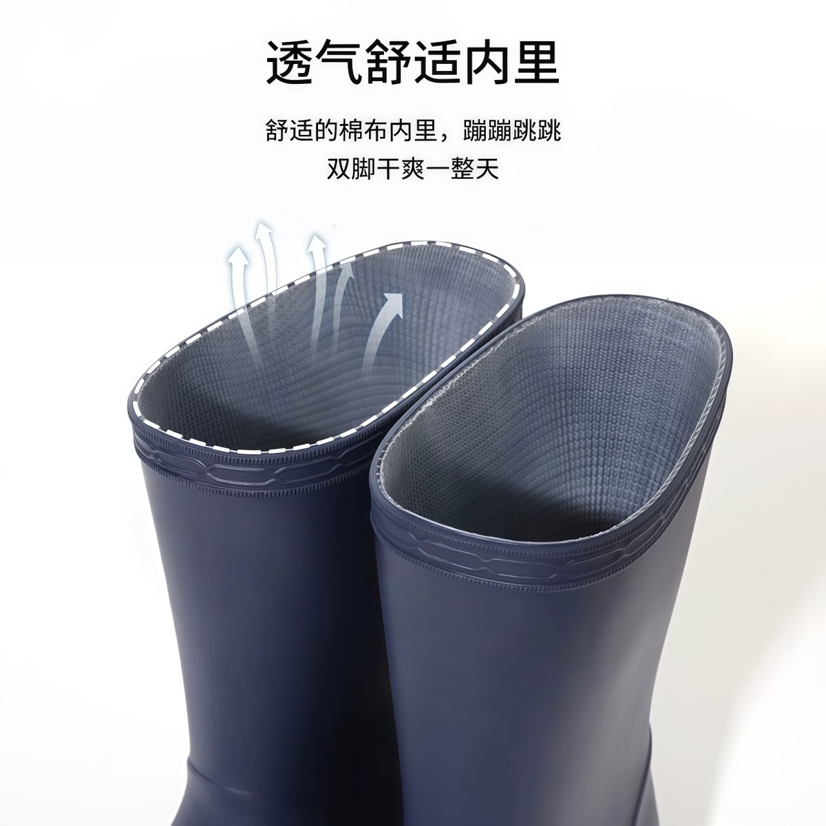 武汉雨具网·儿童雨鞋新款简约纯色高筒软底防滑户外男童2-8幼儿女童防水鞋·产品图3