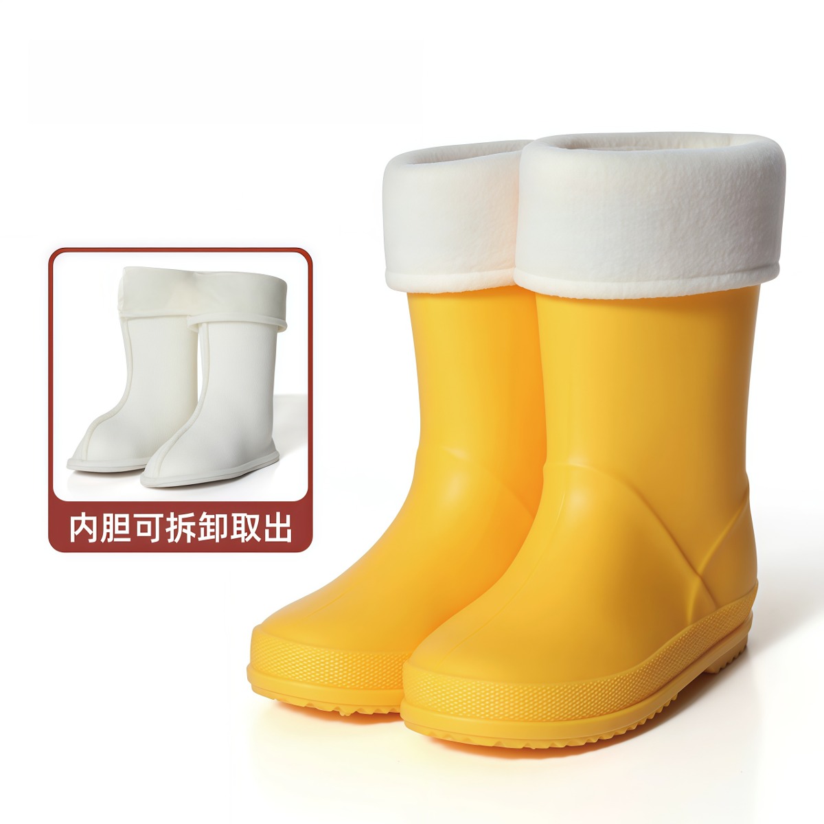 武汉雨具网·儿童雨鞋新款简约纯色高筒软底防滑户外男童2-8幼儿女童防水鞋·产品图5