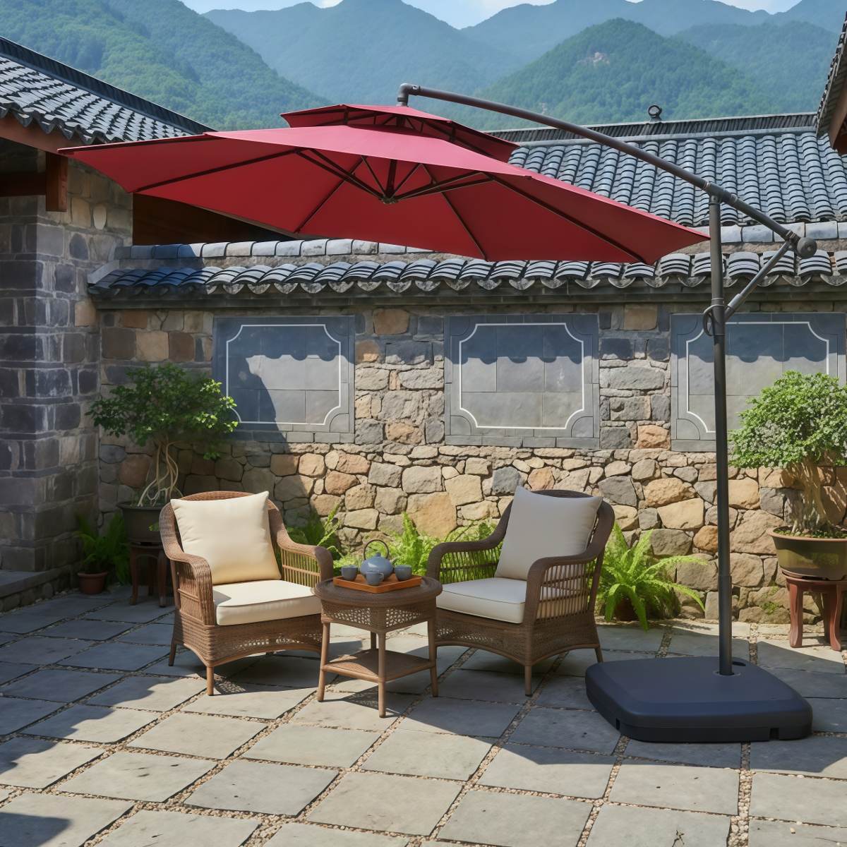 武汉雨具网·户外遮阳伞庭院伞别墅花园伞民宿酒店室外太阳伞露台遮阳伞·产品图2