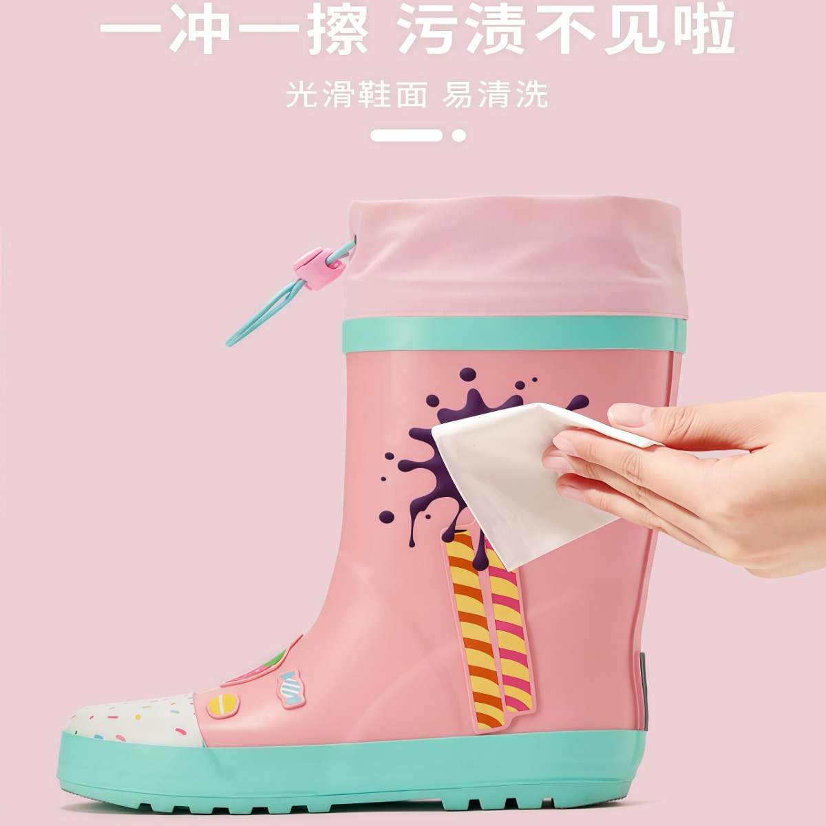 武汉雨具网·儿童雨鞋男童女孩女款防滑水鞋长筒高筒小学生上学专用中大童雨靴·产品图2