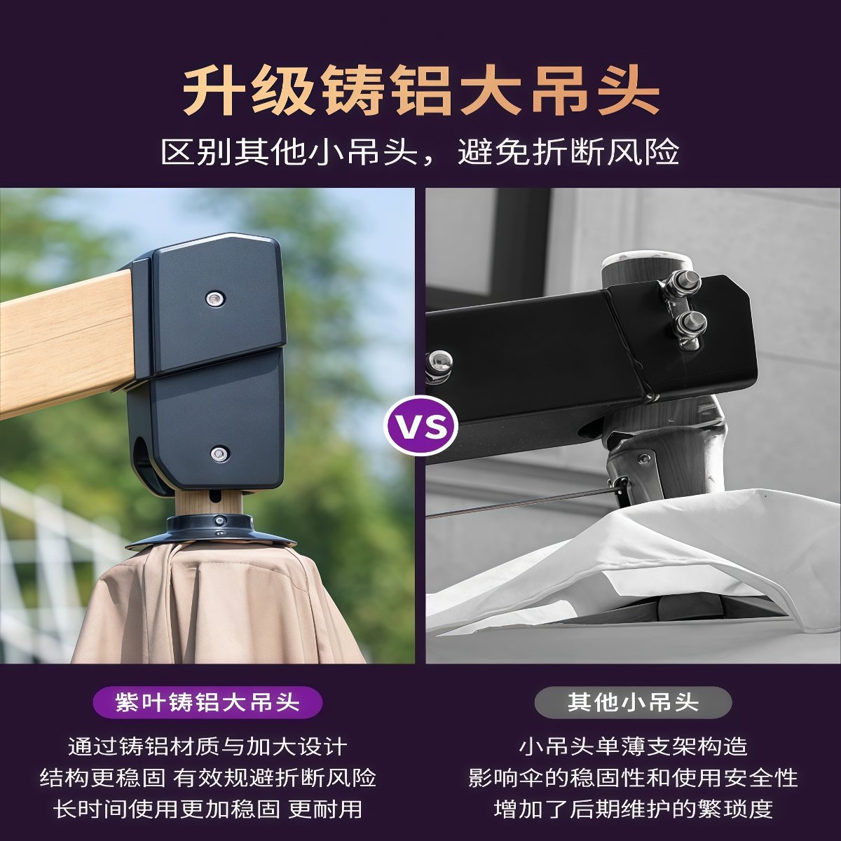 武汉雨具网·户外商用遮阳伞庭院花园咖啡厅商铺门口吊伞酒店罗马伞太阳伞·产品图6