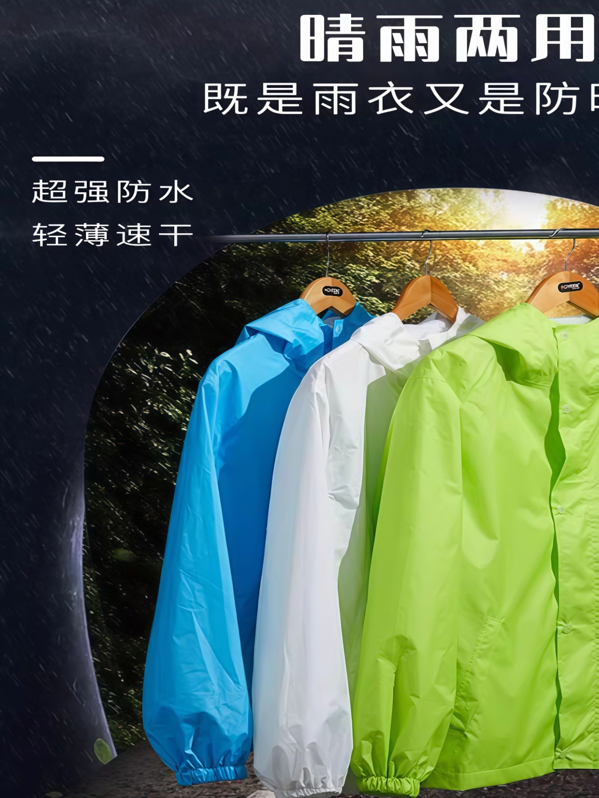 超薄雨衣套装男女夏季全身防暴雨外卖骑行分体式防水透气 - 详情图