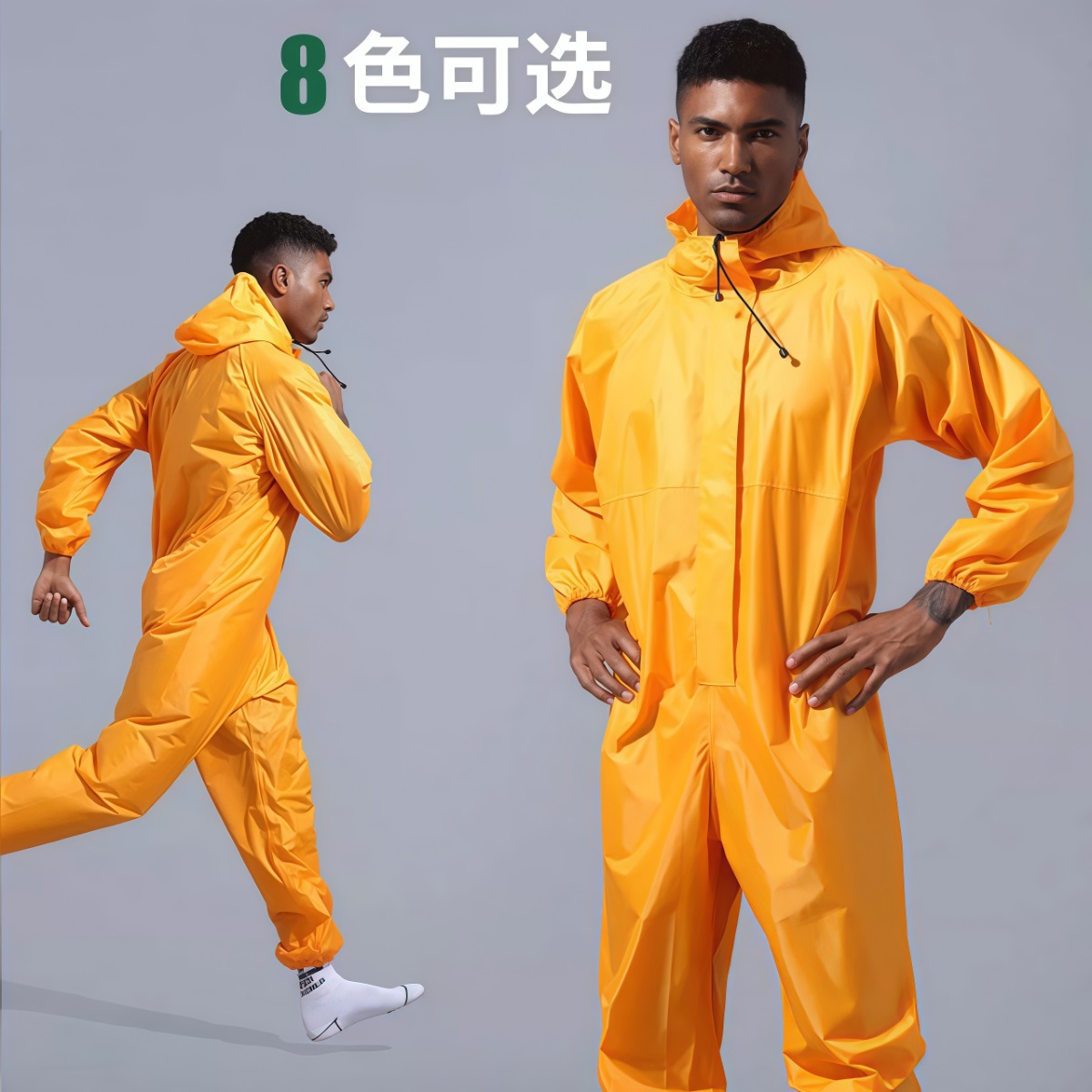 武汉雨具网·防水工作服男防尘服防护服连体防雨衣全身带帽喷漆打磨养殖场专用·产品图3