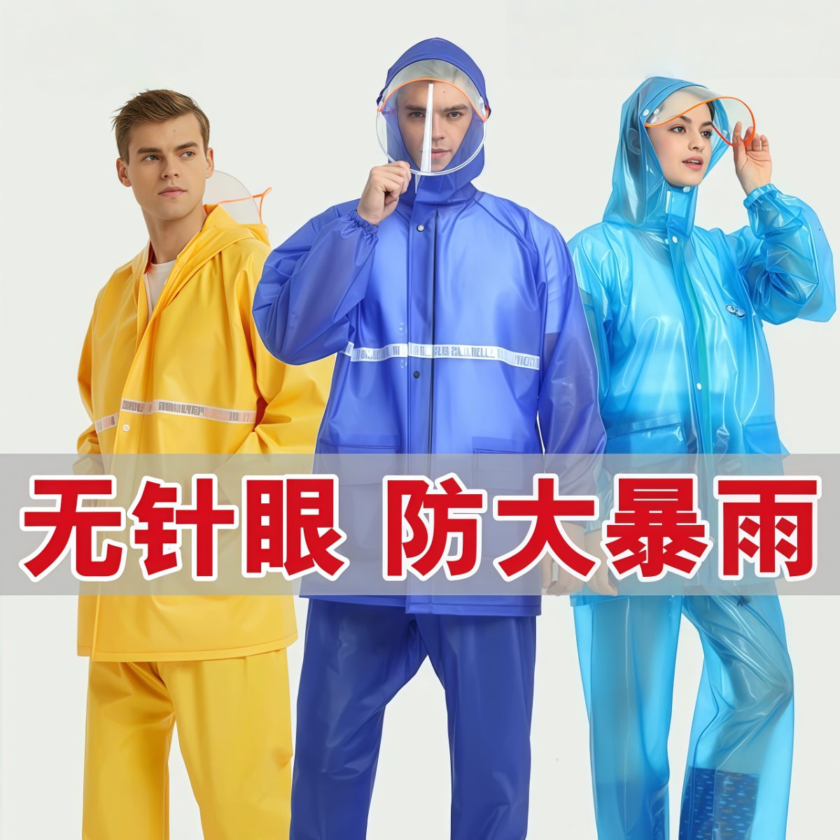 雨衣雨裤套装塑料牛筋外卖骑手分体雨衣夏季全身防暴雨加厚男时尚