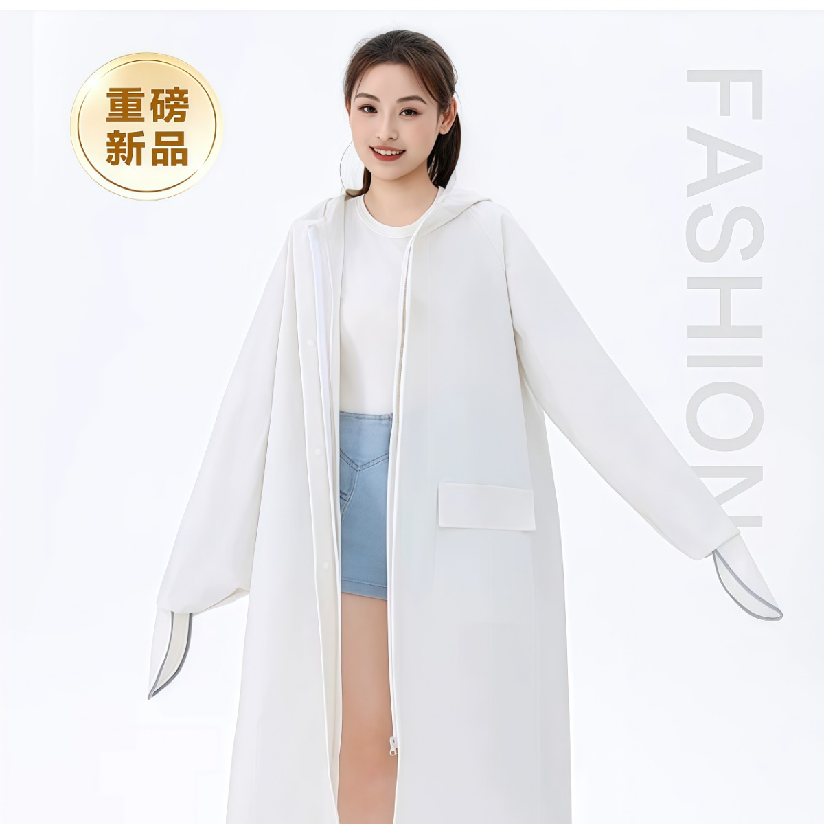 武汉雨具网·雨衣女款成人外穿全身长款加大防暴雨雨披电瓶车人车分离徒步专用·产品图5