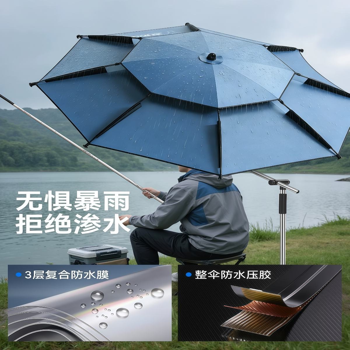 钓伞野钓专用钓鱼伞户外遮阳伞钓鱼雨伞十大名牌钓伞露营伞